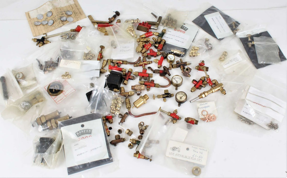 Box of fittings - injectors, gauges etc