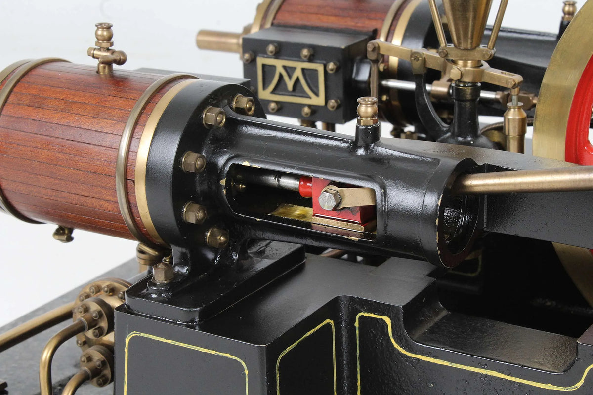 Horizontal twin mill engine