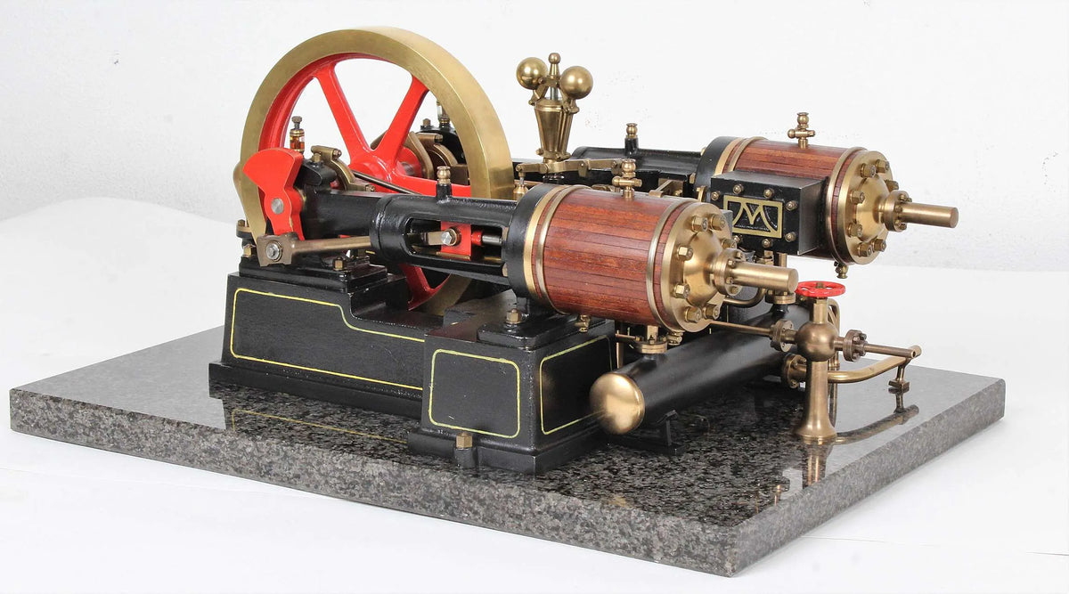 Horizontal twin mill engine