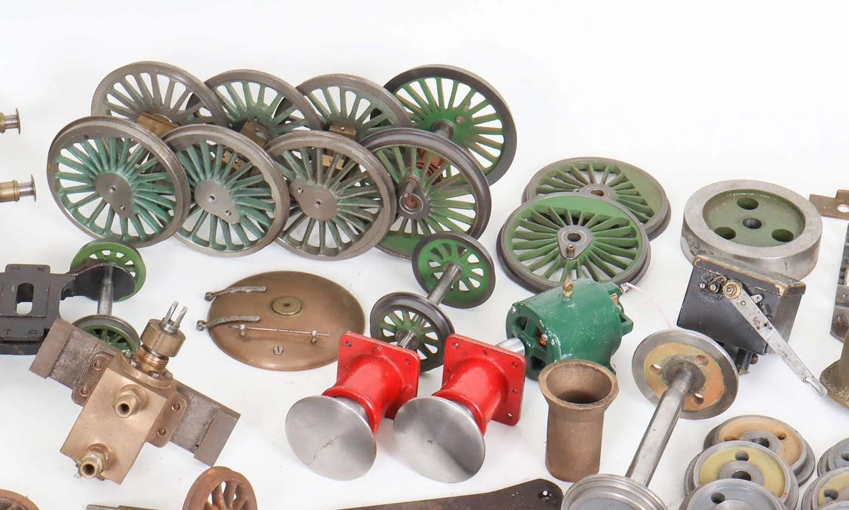 Large box of assorted parts and castings