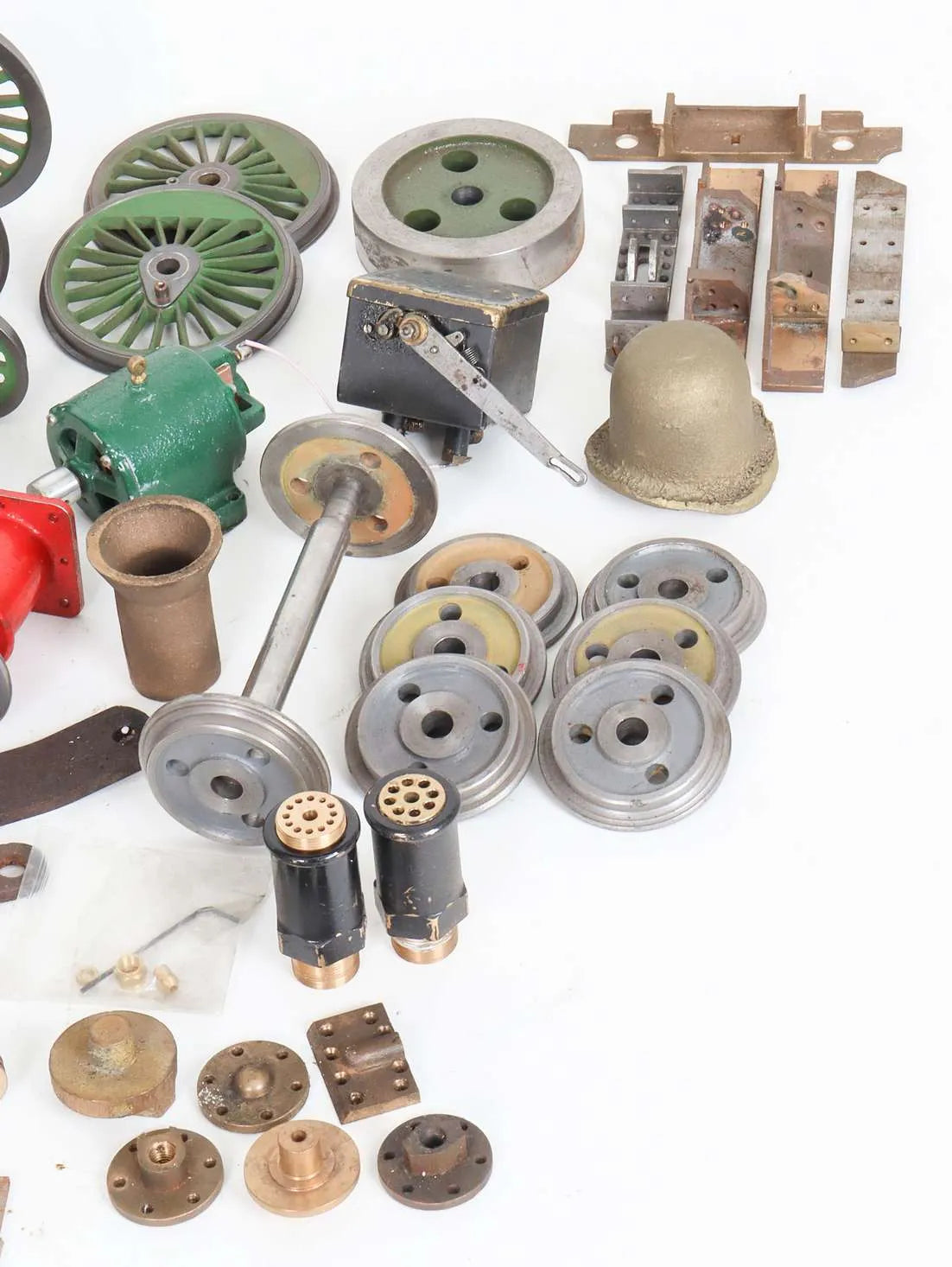 Large box of assorted parts and castings