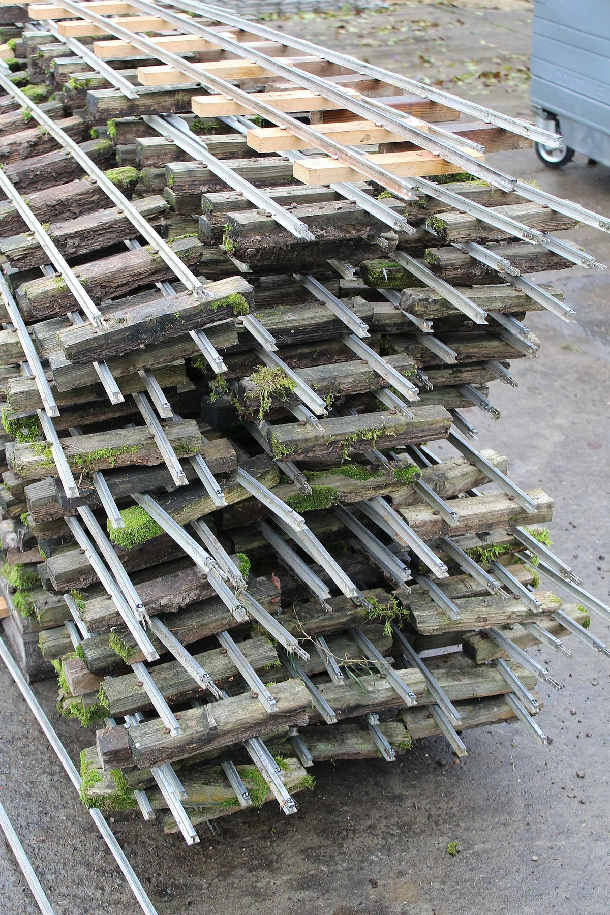 120 metres 5 inch gauge track with two turnouts and buffer stops