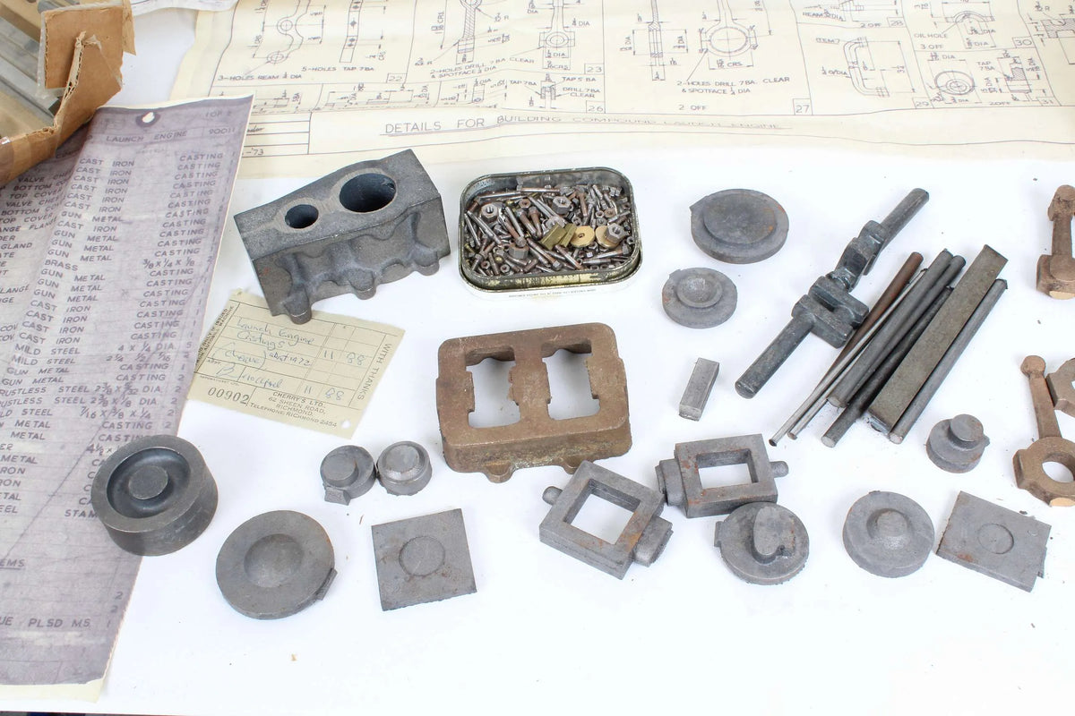 Stuart Compound Launch castings with reversing gear