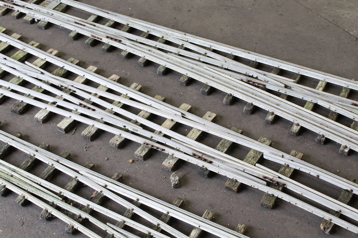 Three multi-gauge 3 1/2 & 5 inch turnouts