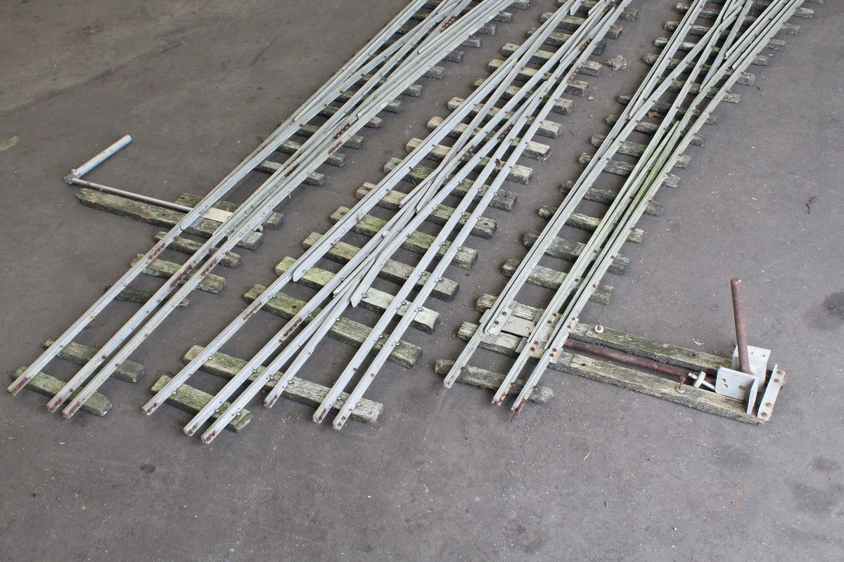 Three multi-gauge 3 1/2 & 5 inch turnouts