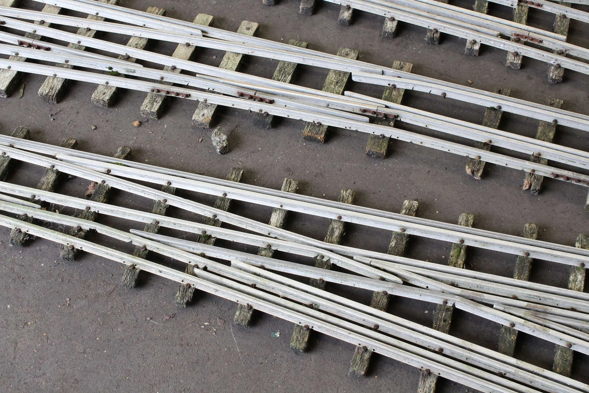 Three multi-gauge 3 1/2 & 5 inch turnouts