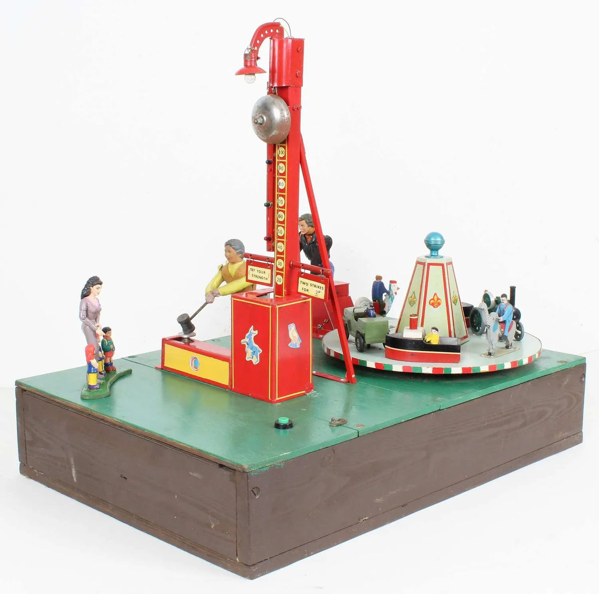 Fairground "Test your Strength" stall & juvenile roundabout