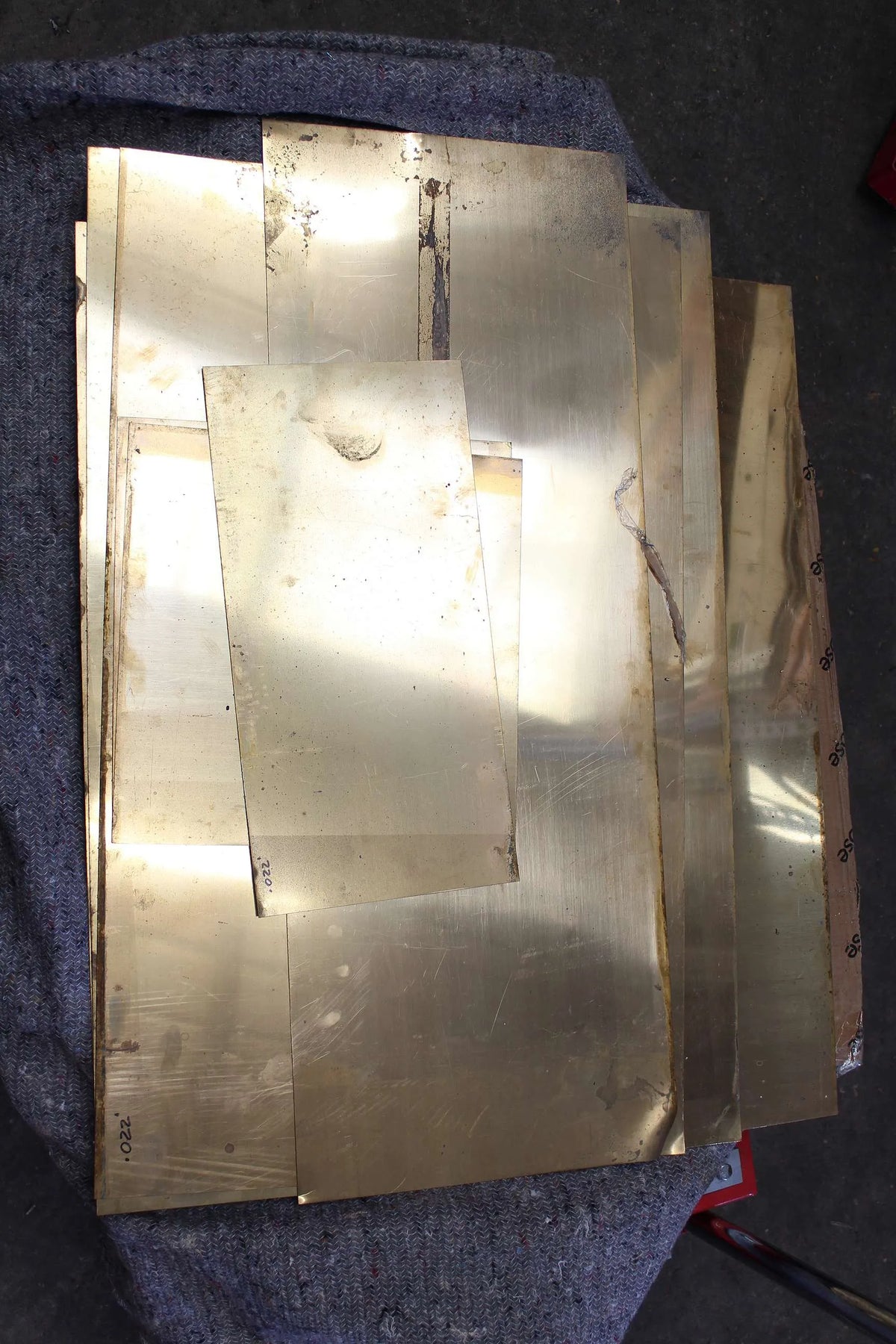Seven brass sheets