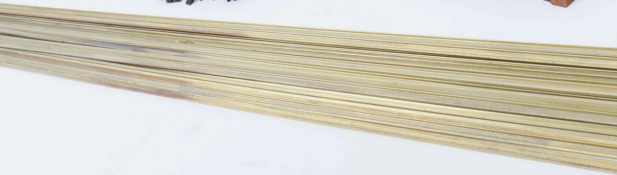 O-gauge brass rail, clips and sleepers