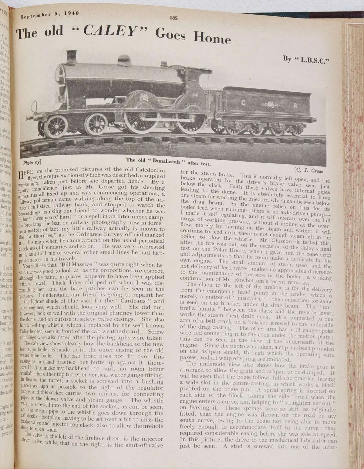3 1/2 inch gauge Caledonian Railway "Dunalastair" 4-4-0