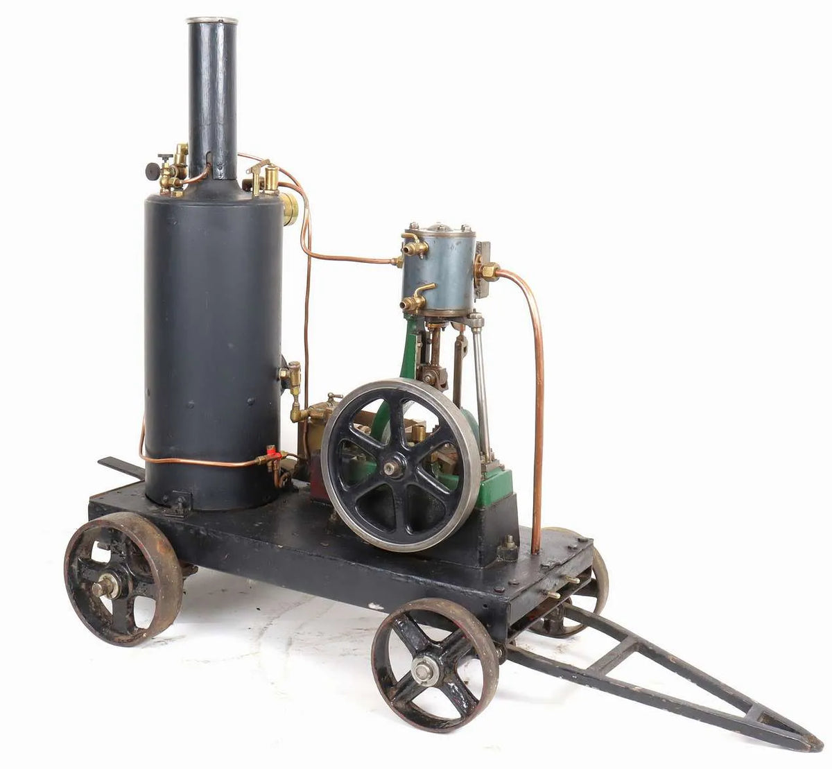 Stuart No.1 with vertical boiler on iron-wheeled trolley