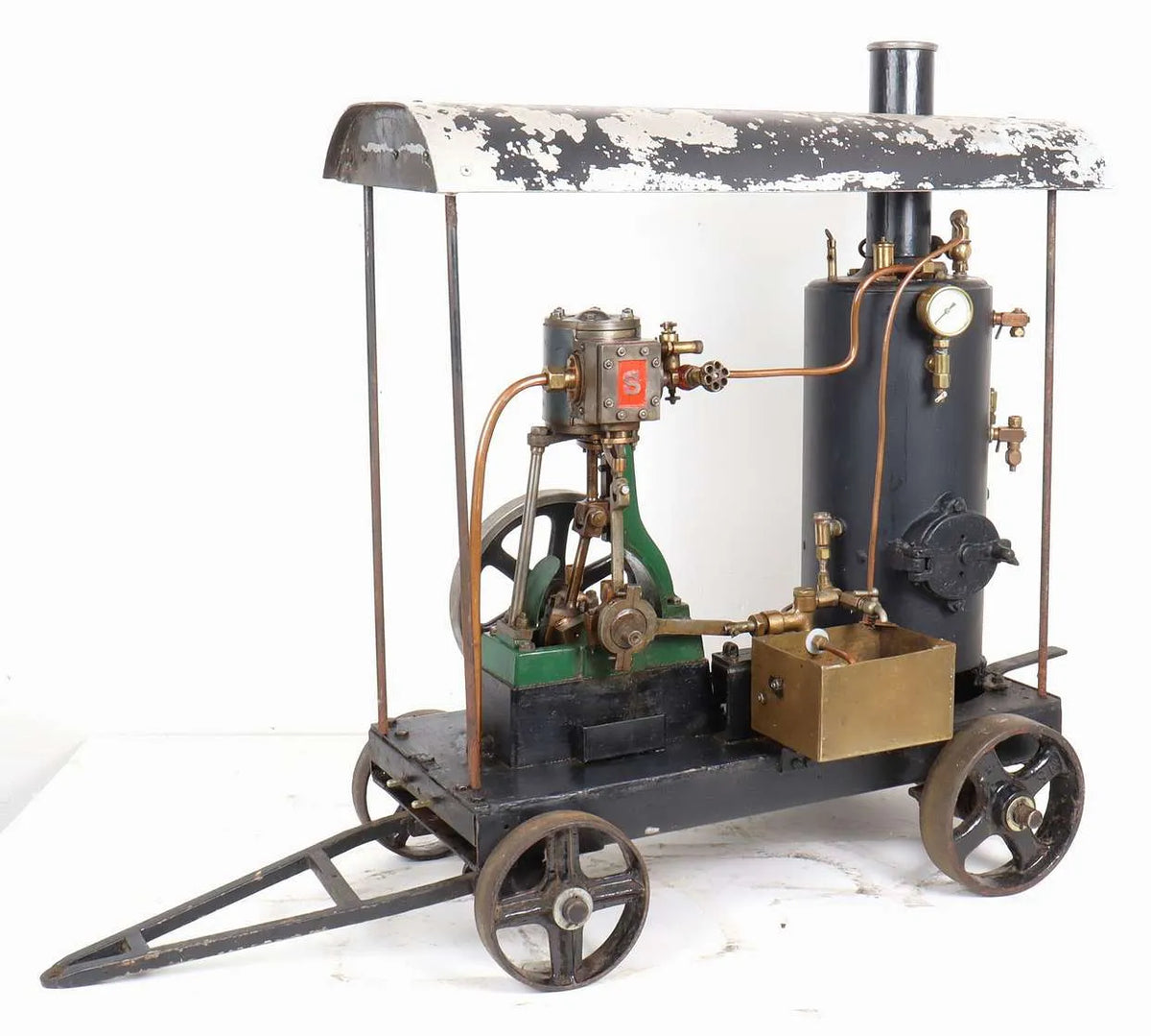 Stuart No.1 with vertical boiler on iron-wheeled trolley