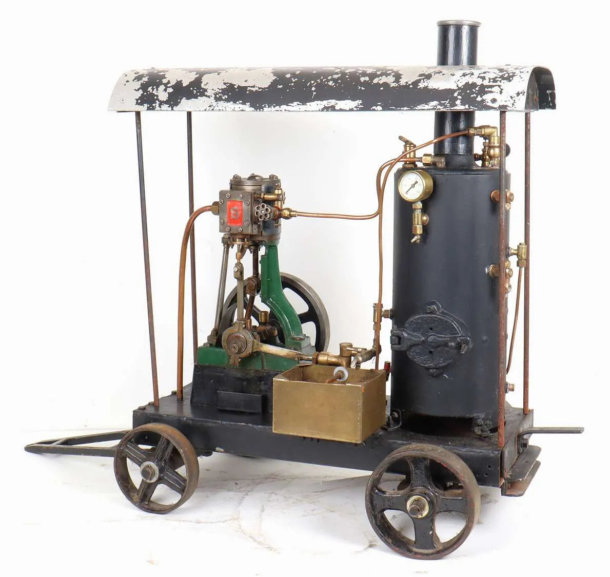 Stuart No.1 with vertical boiler on iron-wheeled trolley