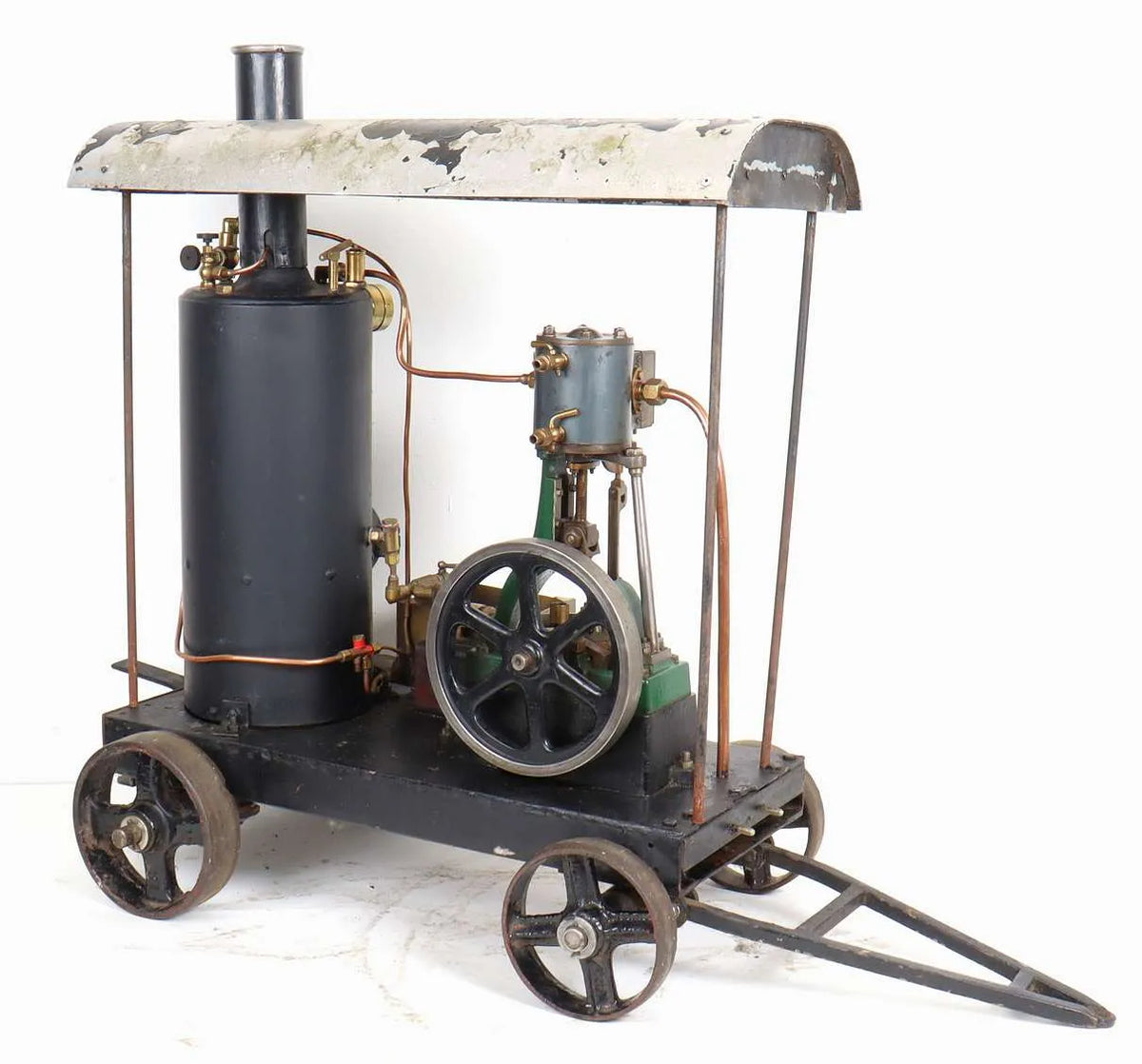 Stuart No.1 with vertical boiler on iron-wheeled trolley