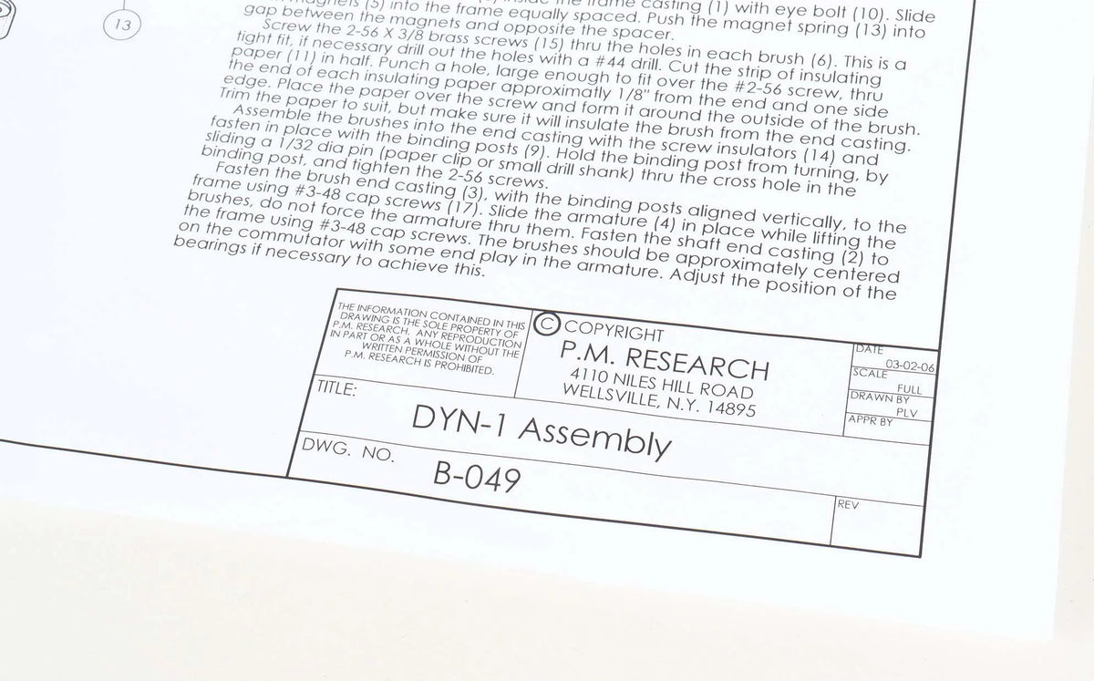 P.M.Research dynamo kit