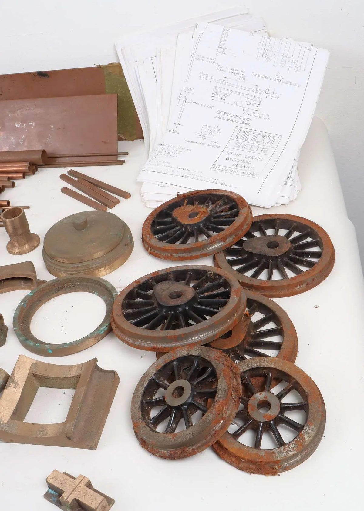 5 inch gauge GWR 14XX "Didcot" castings, boiler material, drawings