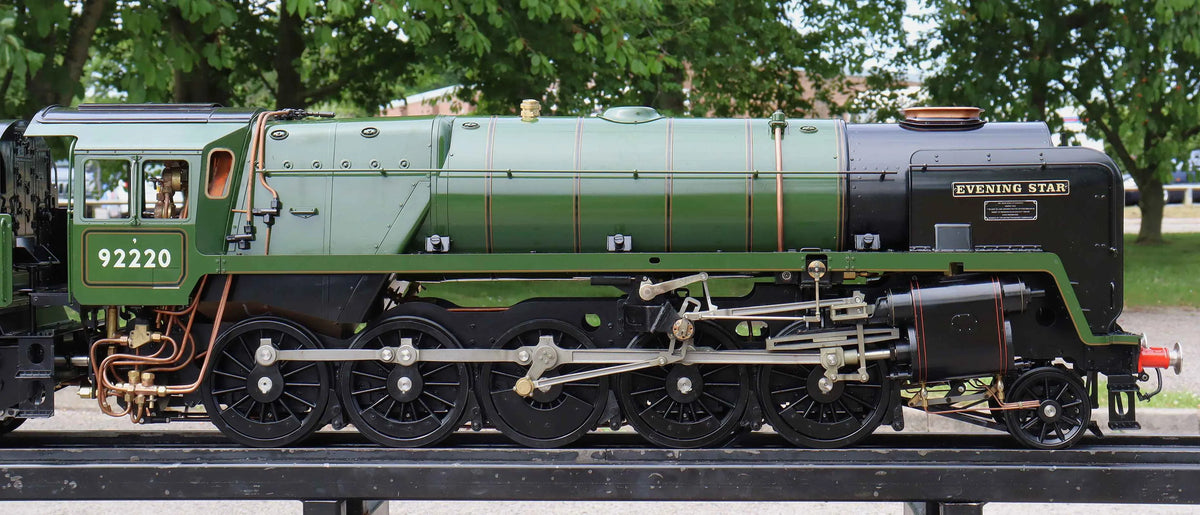 New, unsteamed 5 inch gauge BR 9F 2-10-0 "Evening Star"