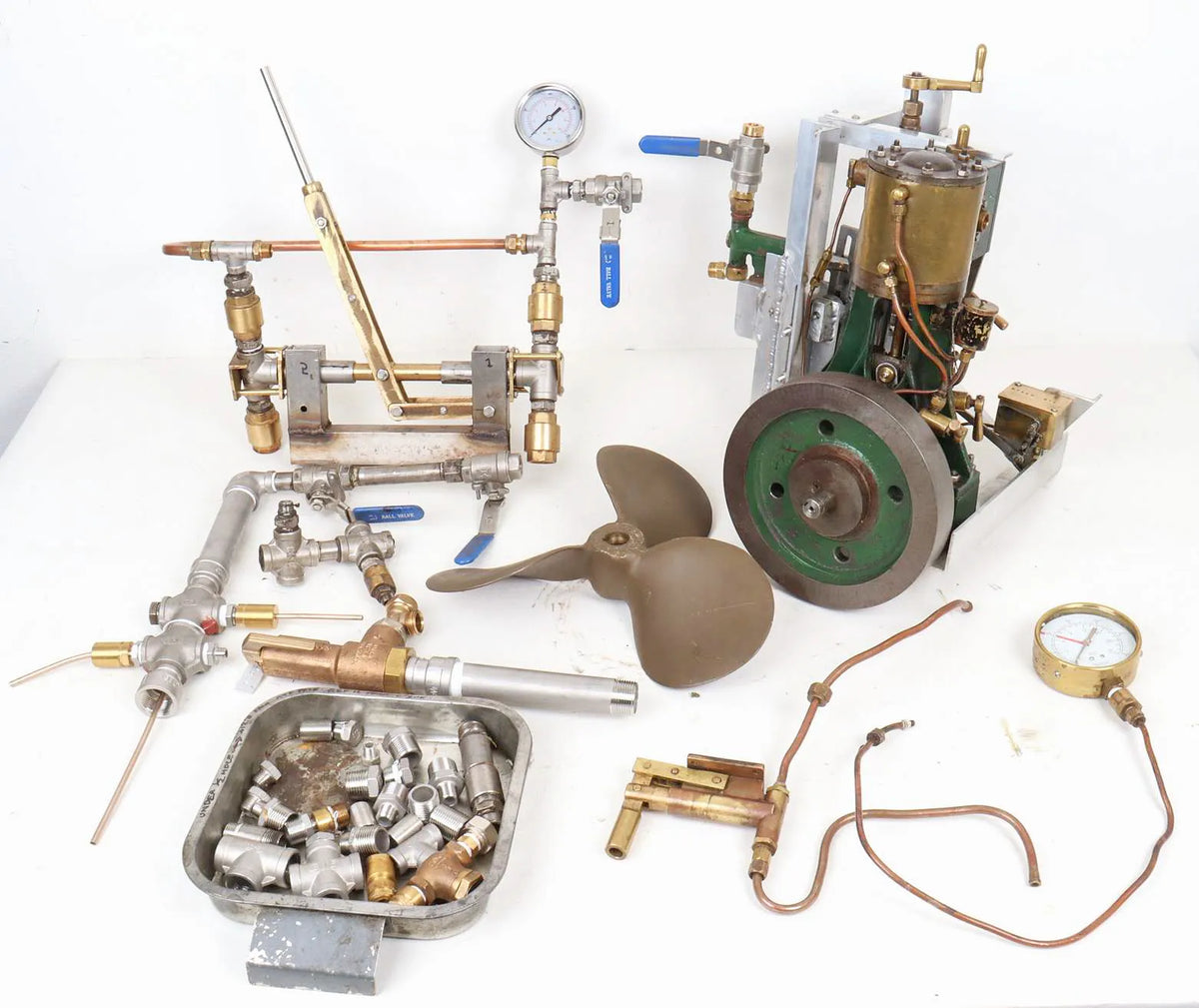 Stuart 5A vertical engine with pump