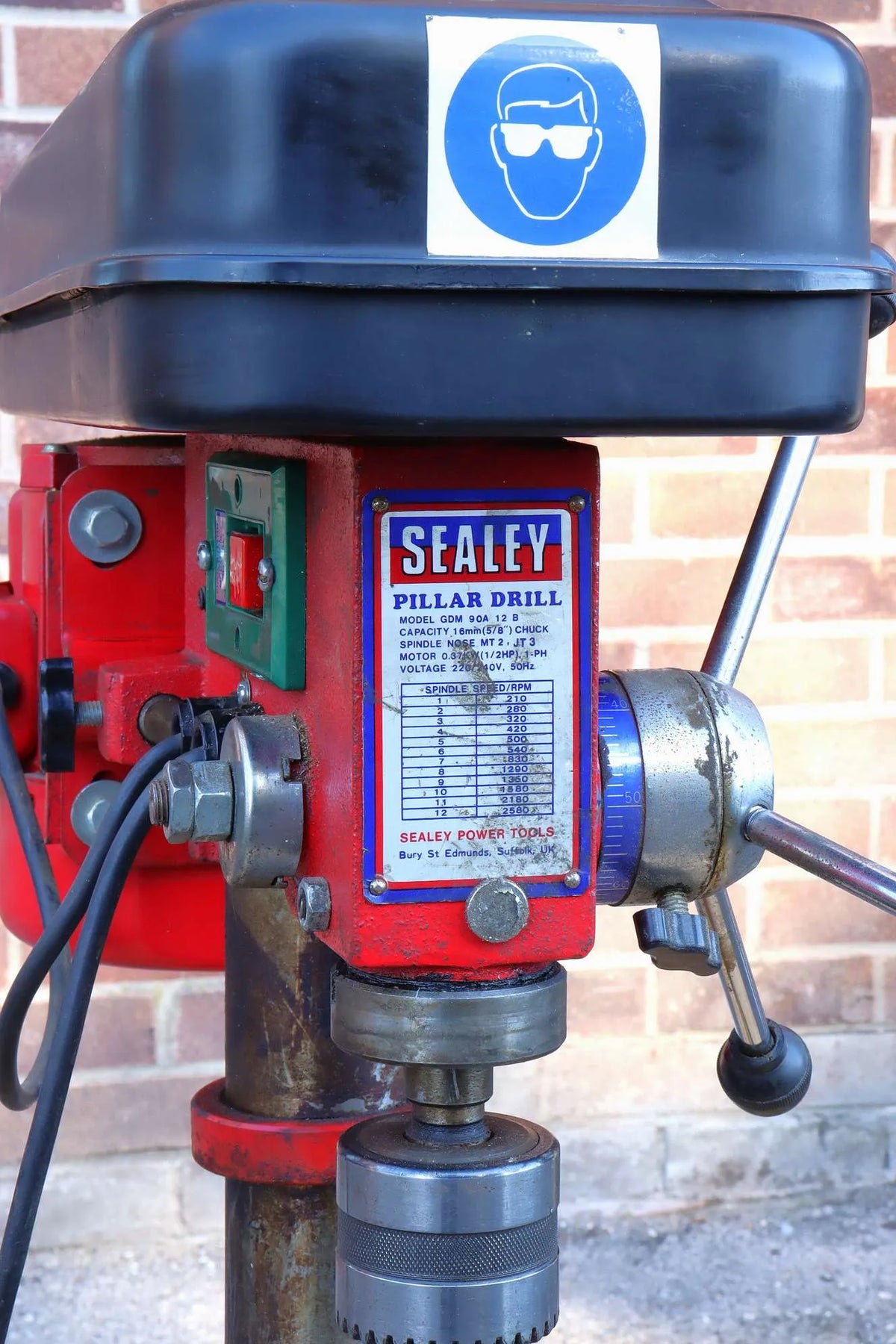 12 speed Sealey GDM 90A bench drill