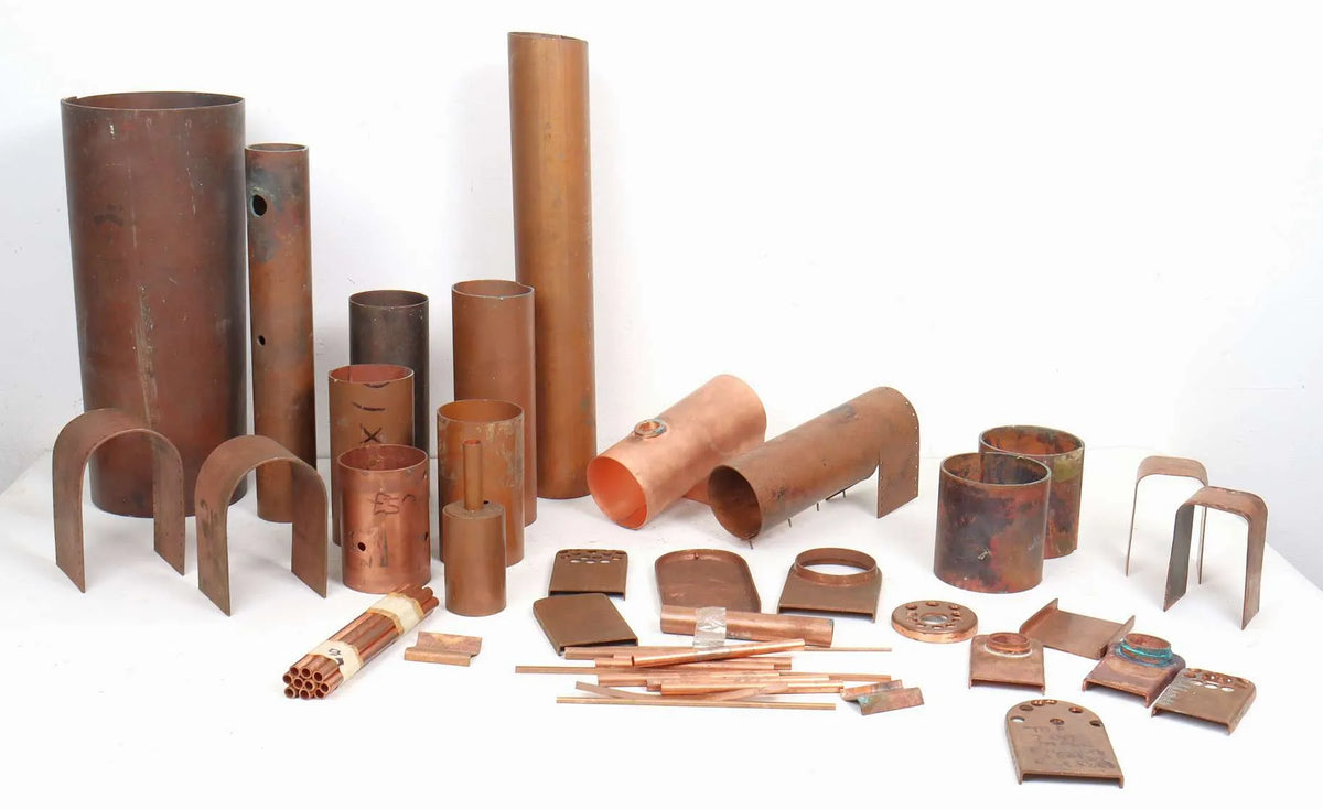 Box of assorted boiler materials