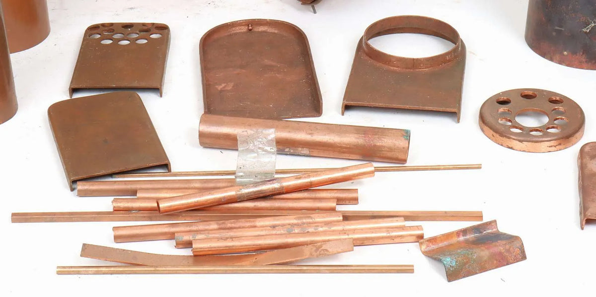 Box of assorted boiler materials