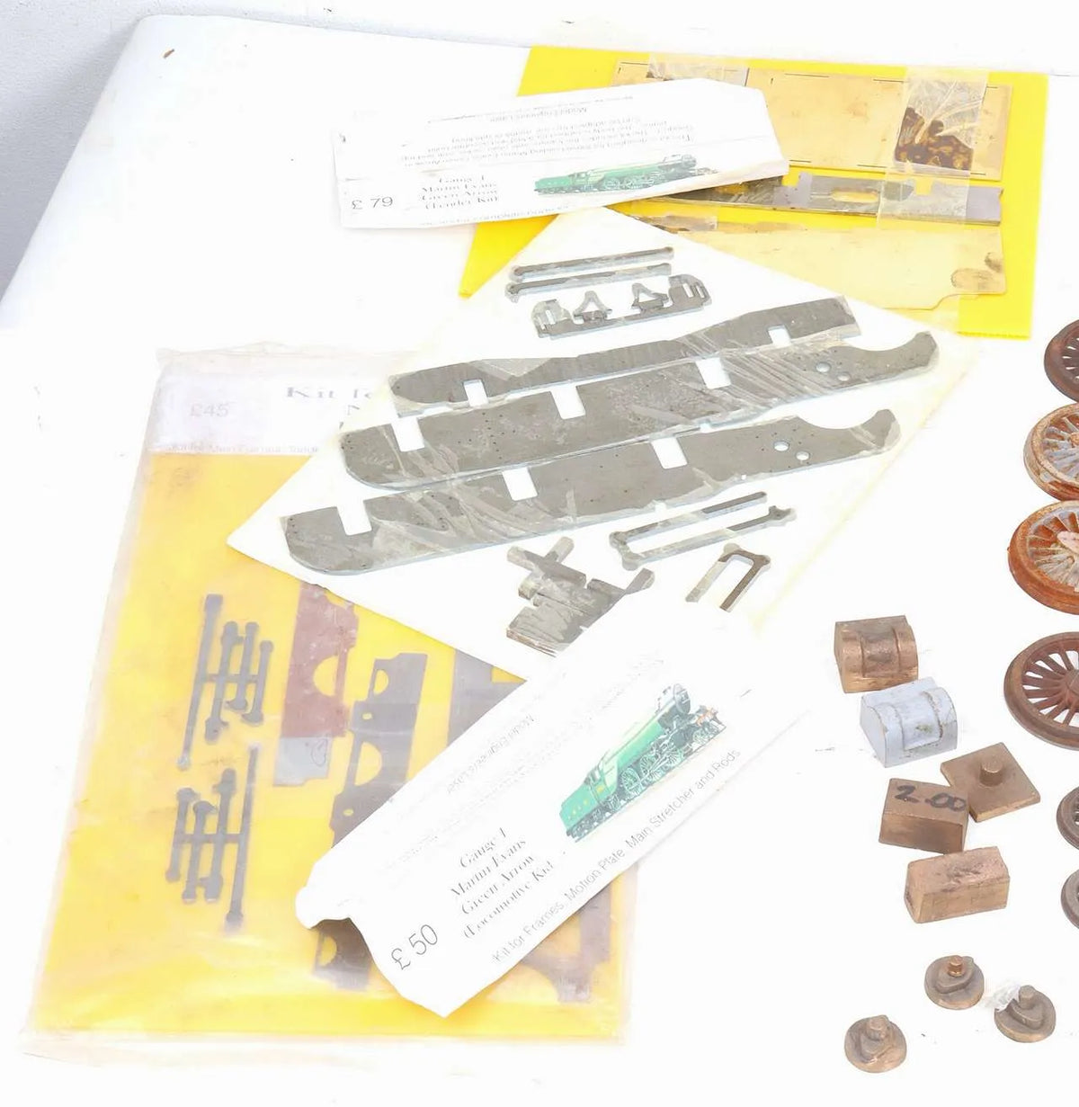 Gauge 1 LNER V2 "Green Arrow" wheel castings, laser cut frames, flanged boiler kit