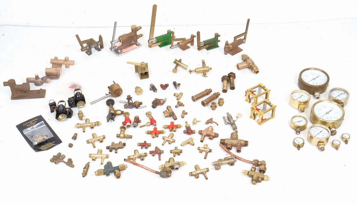 Box of fittings, injectors, pumps etc
