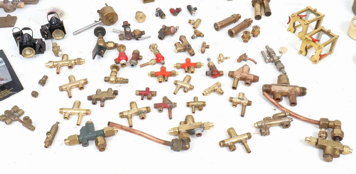 Box of fittings, injectors, pumps etc