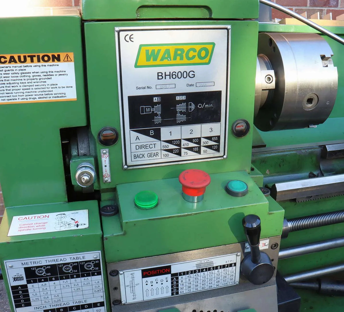 Warco BH600G screwcutting lathe with tooling