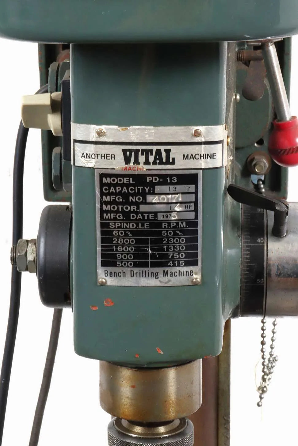 Large single phase bench drill