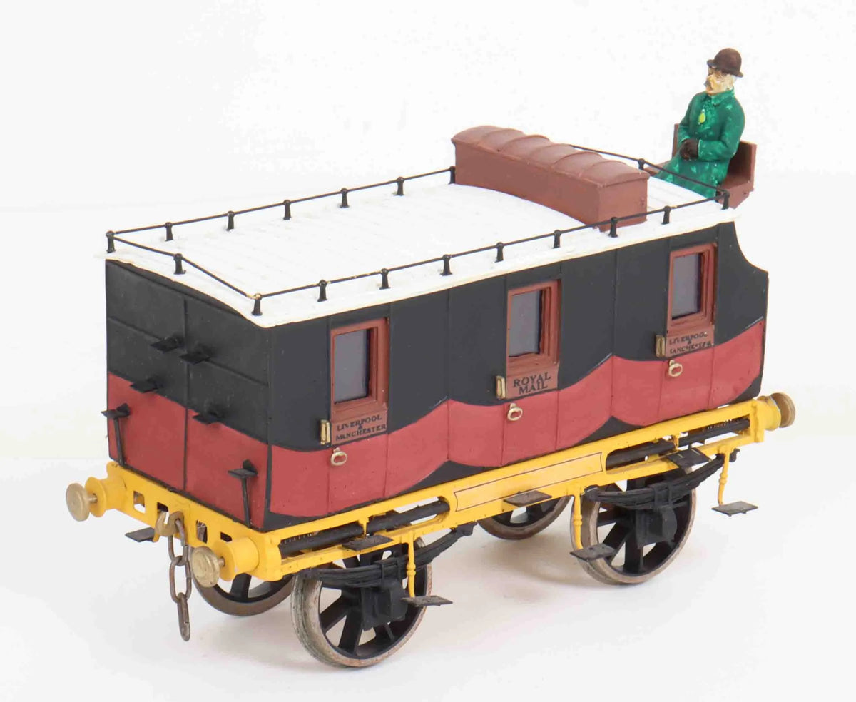Rake of four gauge 1 Liverpool & Manchester coaches