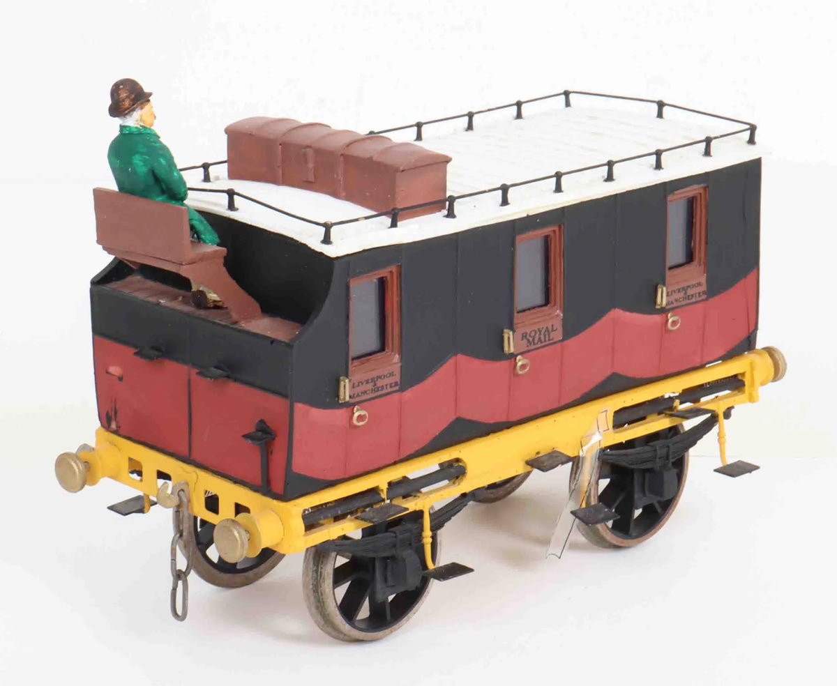 Rake of four gauge 1 Liverpool & Manchester coaches