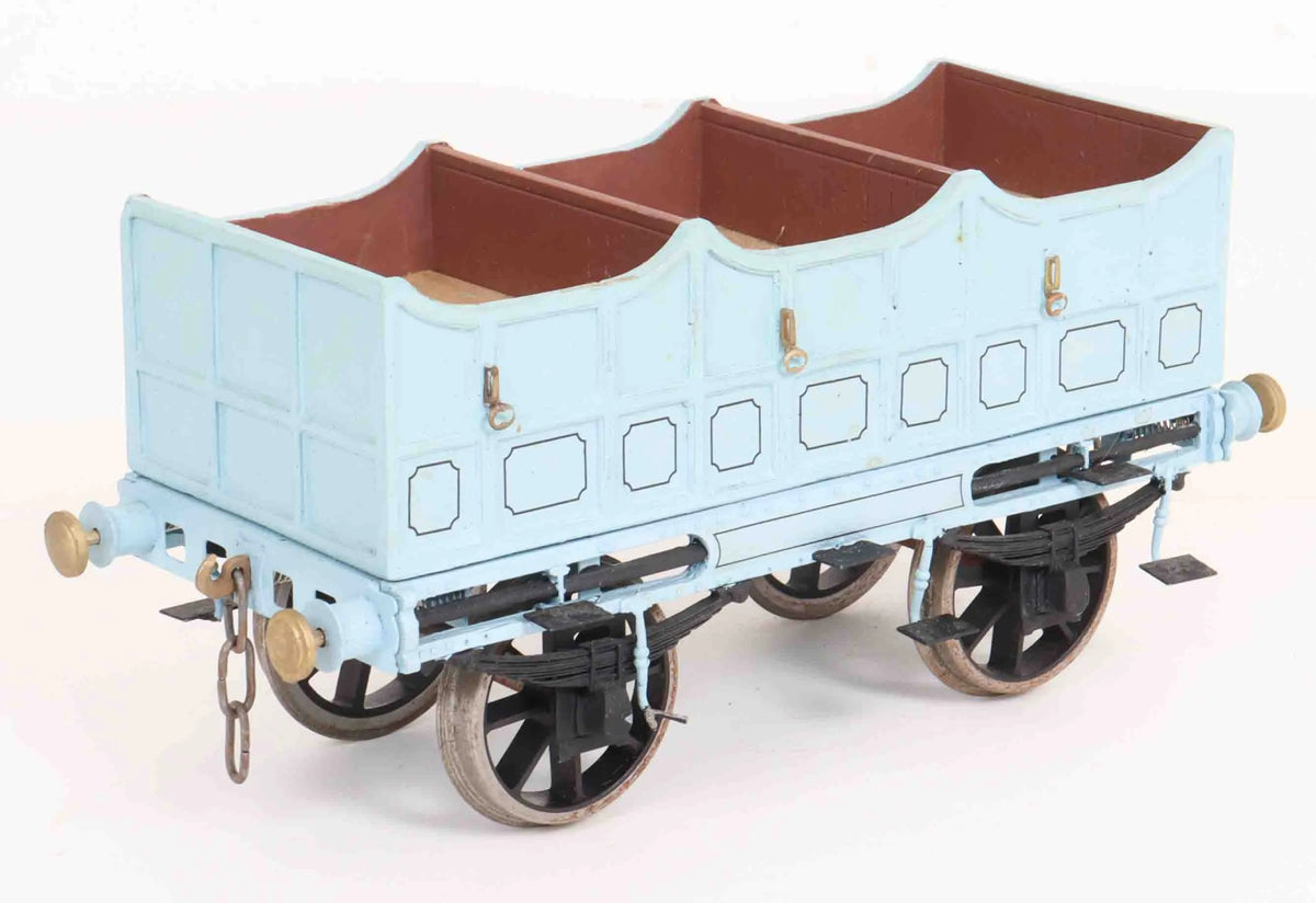 Rake of four gauge 1 Liverpool & Manchester coaches