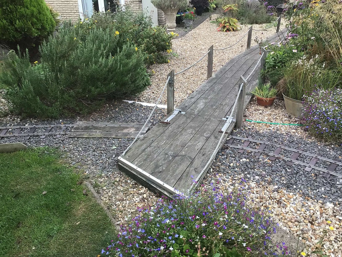 300m of 7 1/4 inch gauge track with seven turnouts