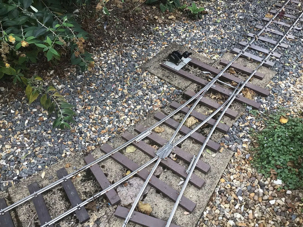 300m of 7 1/4 inch gauge track with seven turnouts