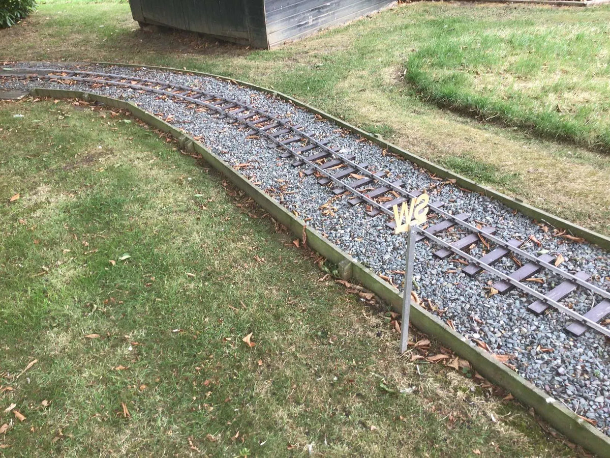 300m of 7 1/4 inch gauge track with seven turnouts