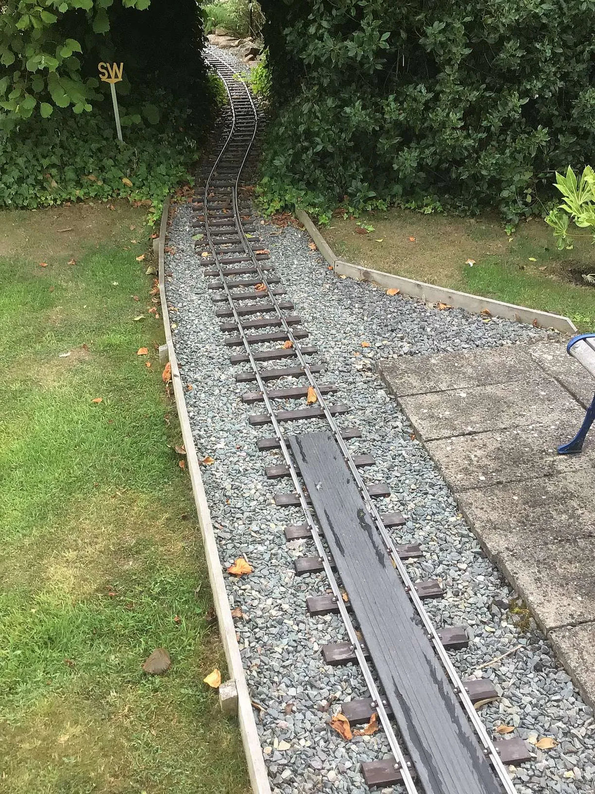300m of 7 1/4 inch gauge track with seven turnouts