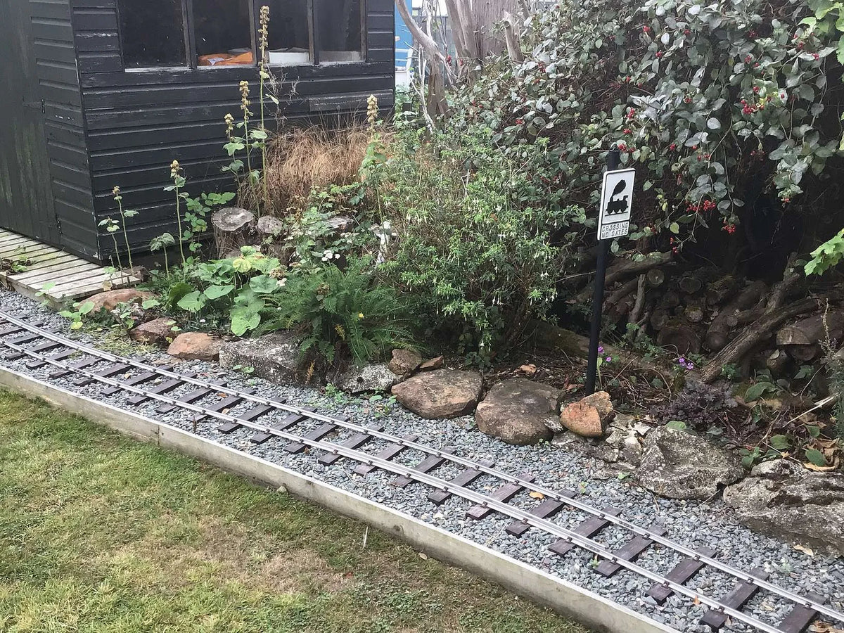 300m of 7 1/4 inch gauge track with seven turnouts