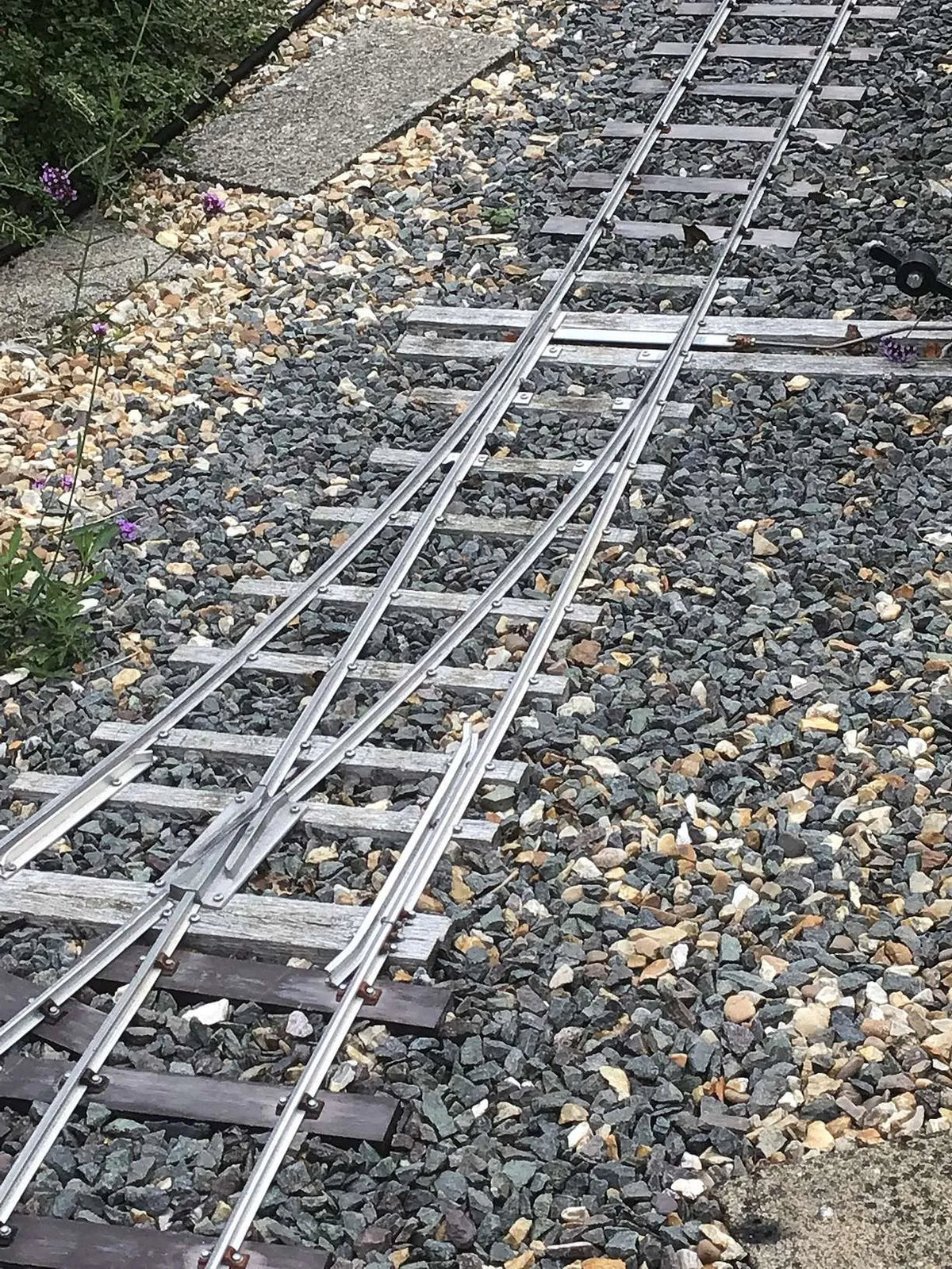 300m of 7 1/4 inch gauge track with seven turnouts