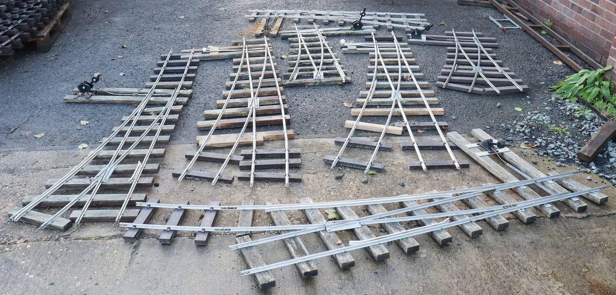 300m of 7 1/4 inch gauge track with seven turnouts
