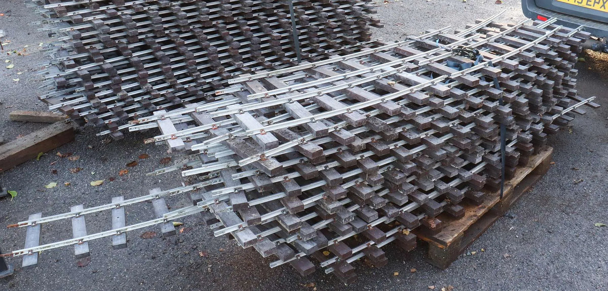 300m of 7 1/4 inch gauge track with seven turnouts