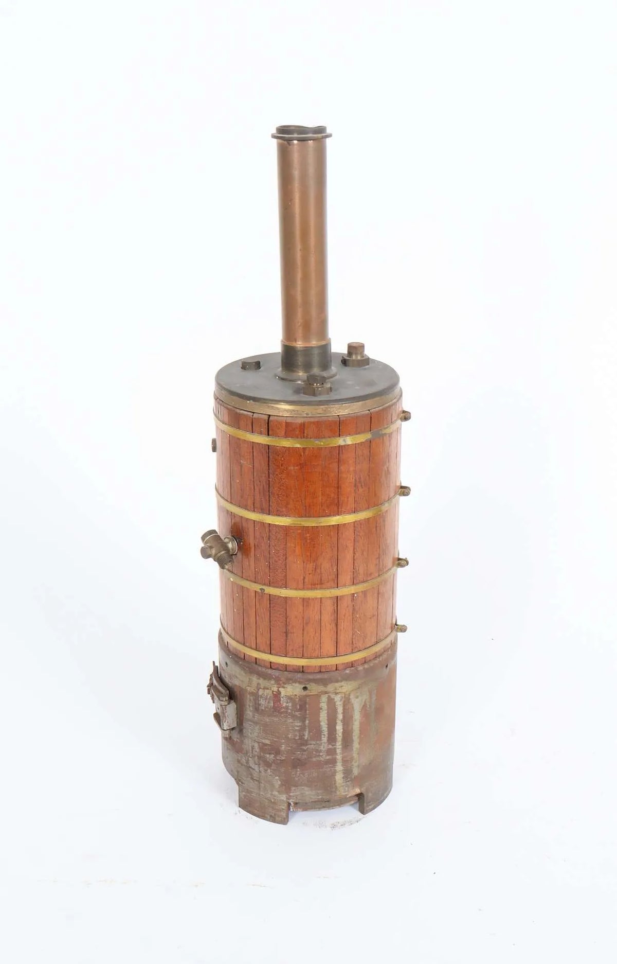 Vertical boiler with water tank and hand pump