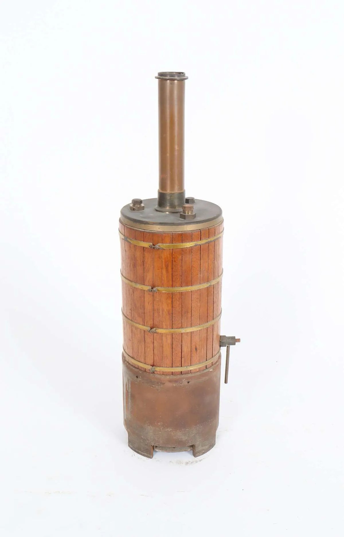 Vertical boiler with water tank and hand pump