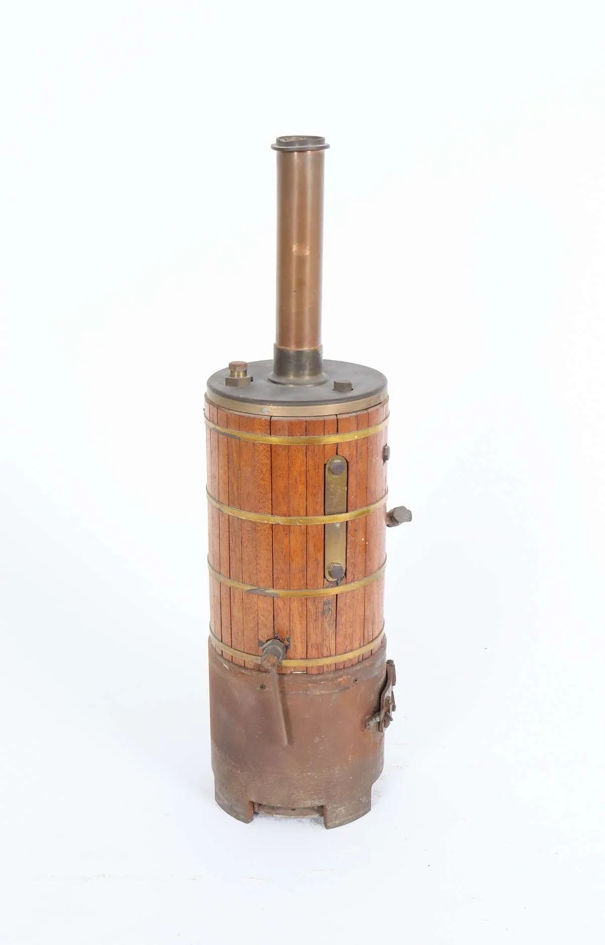 Vertical boiler with water tank and hand pump