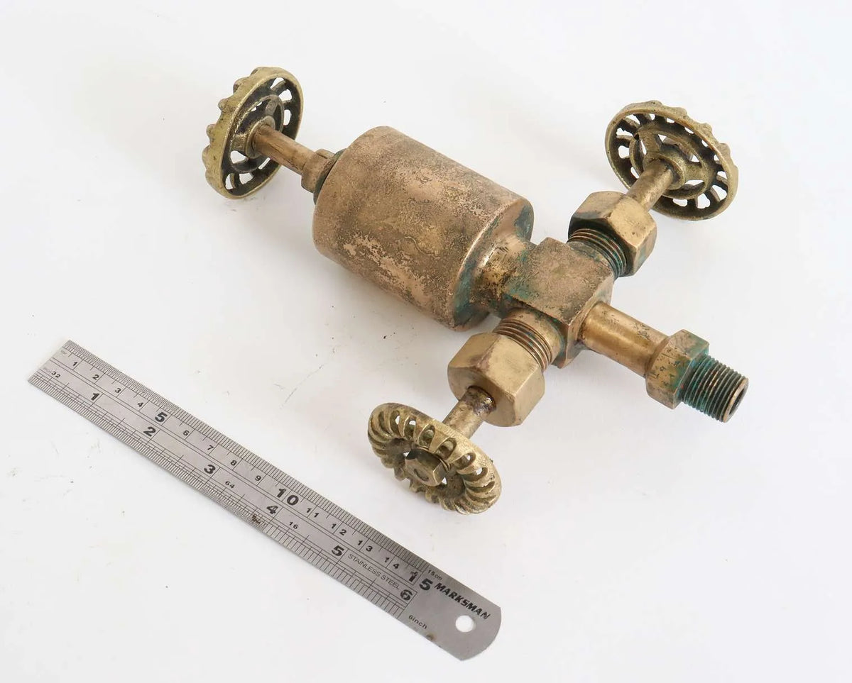 Collection of full-size lubricators, safety valve, whistle