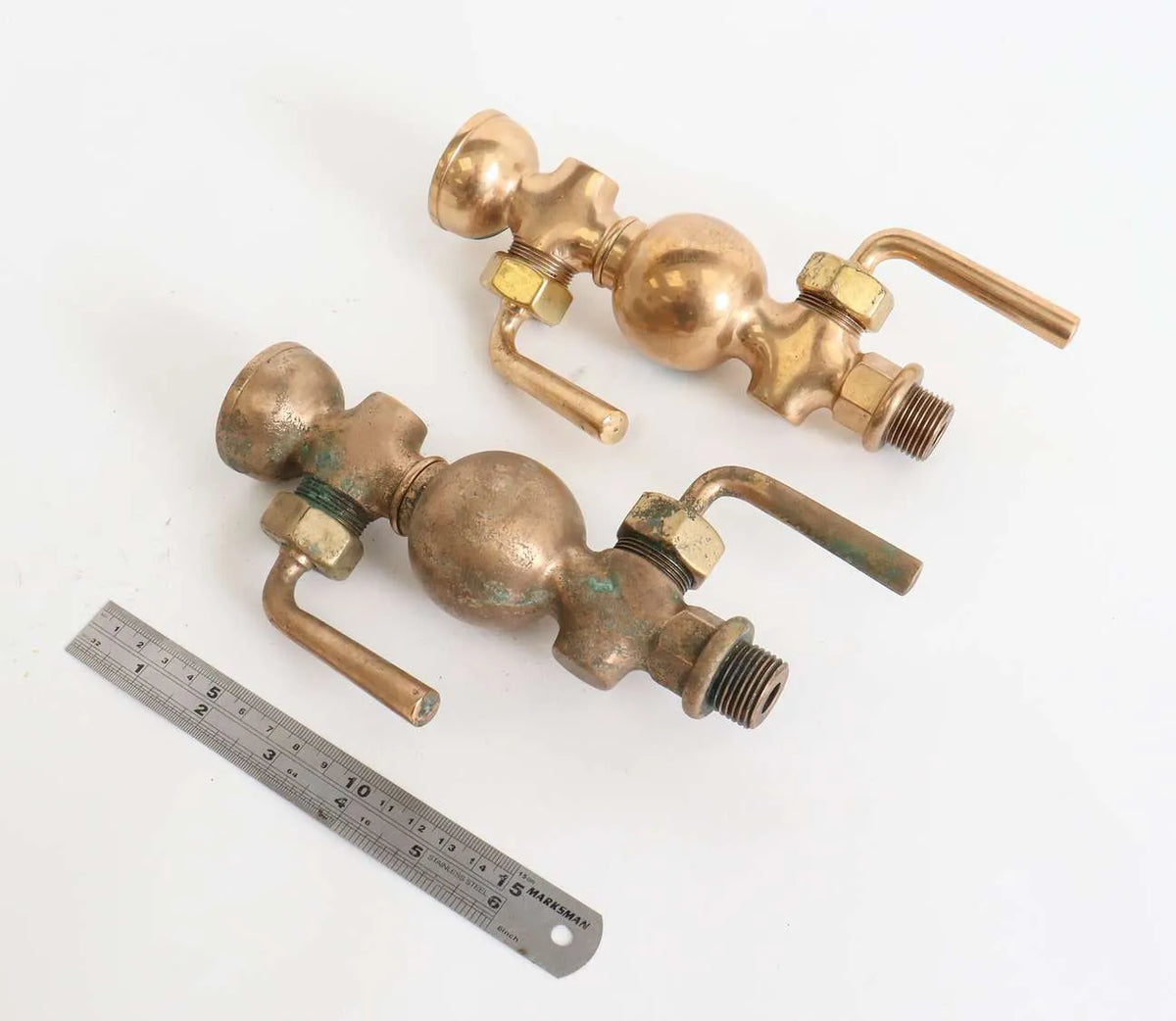 Collection of full-size lubricators, safety valve, whistle