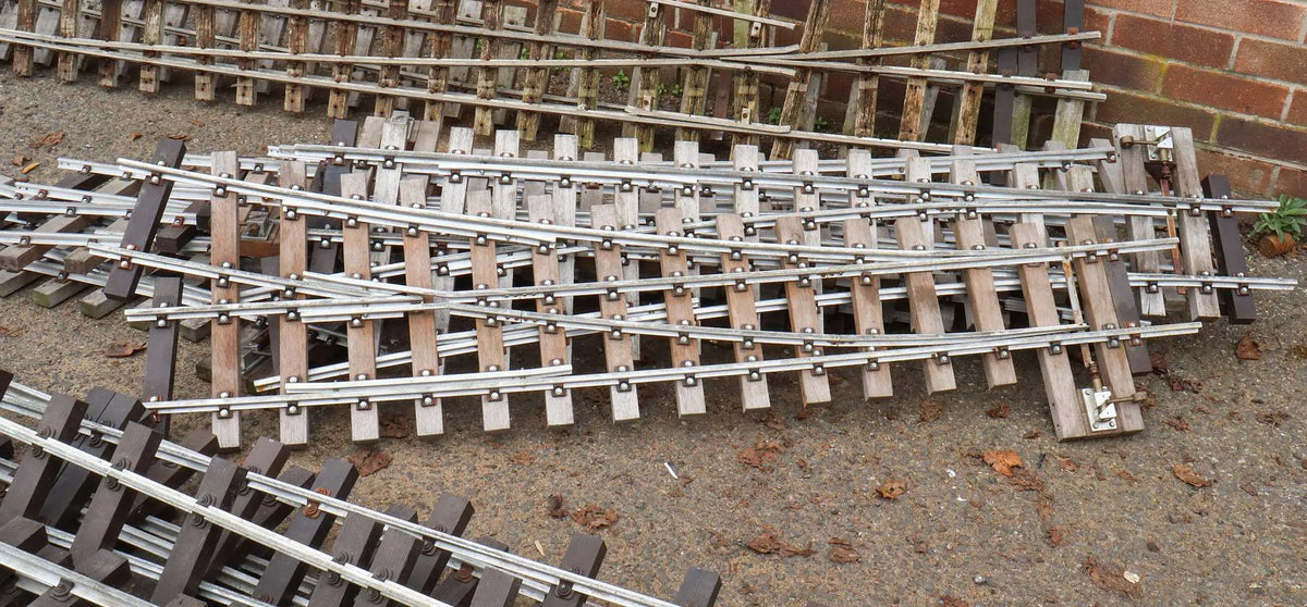 25m 5 inch gauge track with 9 turnouts
