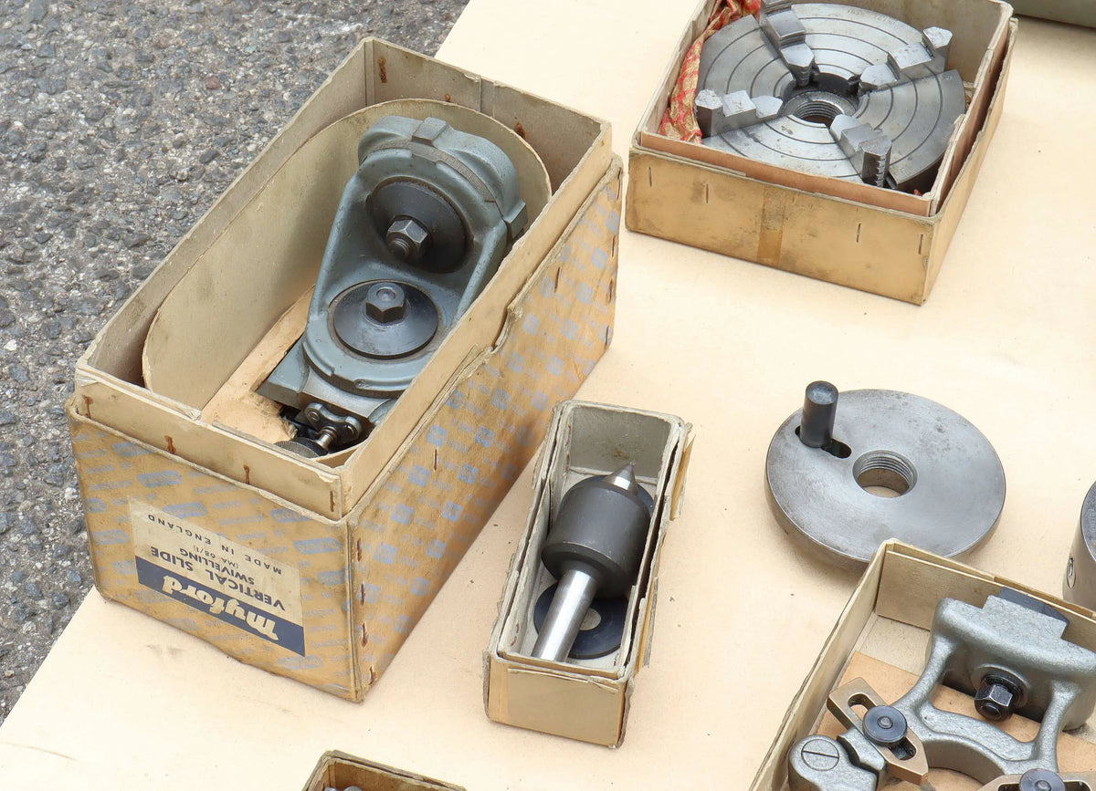 Myford Super 7B lathe with tooling