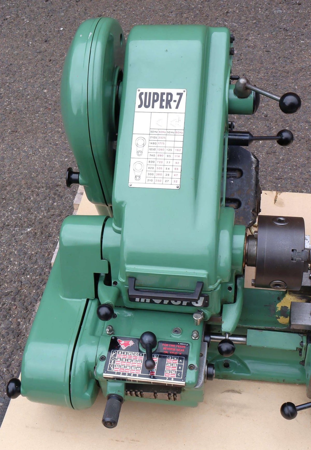 Myford Super 7B lathe with tooling