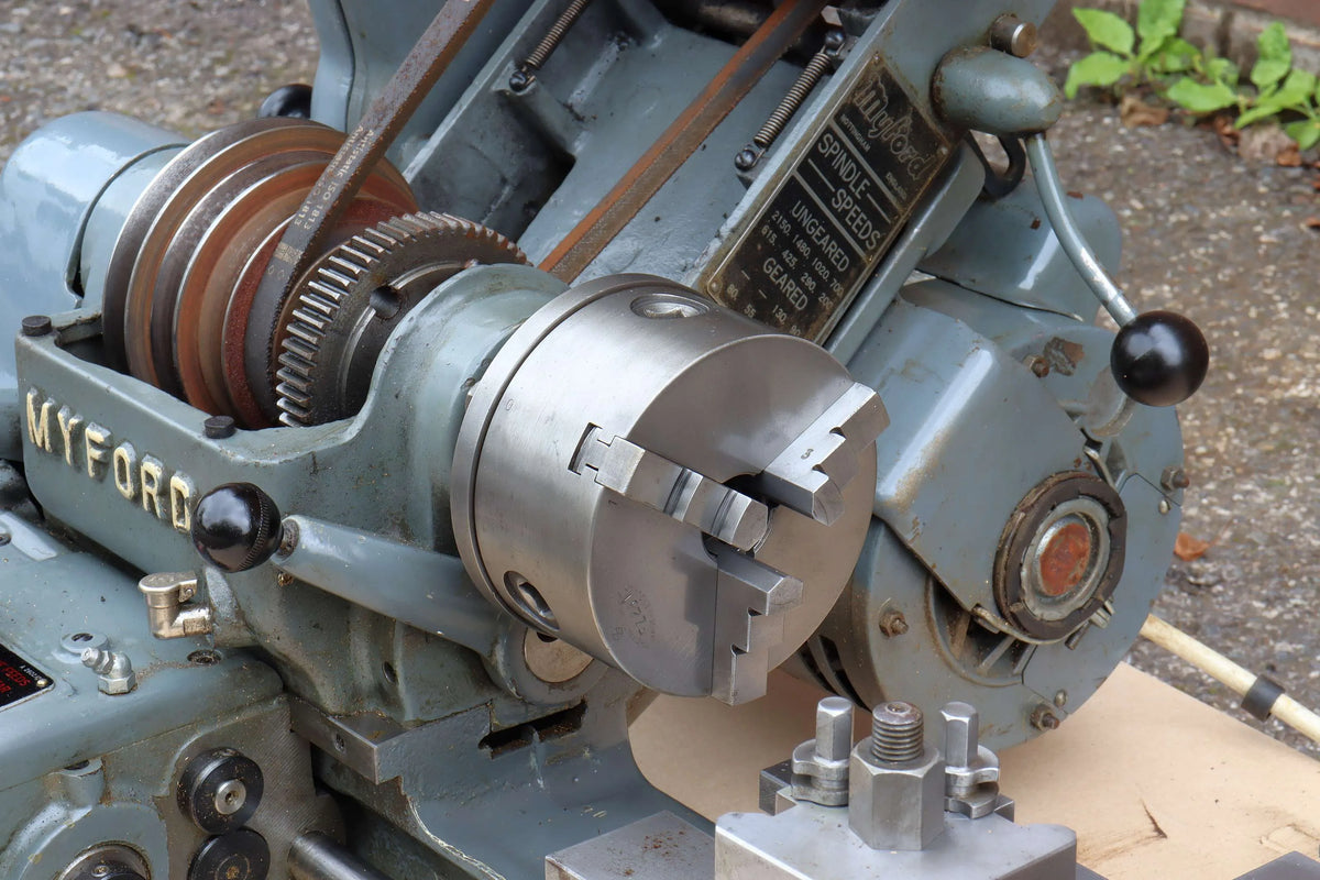 Myford Super 7B lathe with cabinet stand